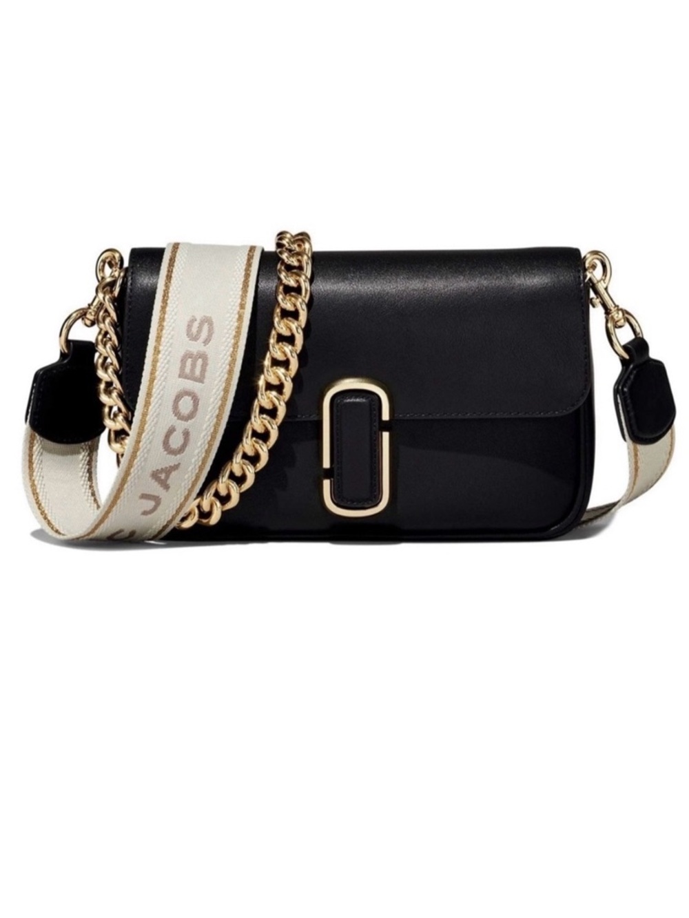 Marc Jacobs The J Marc Shoulder 3 Way Bag Clutch Crossbody Black